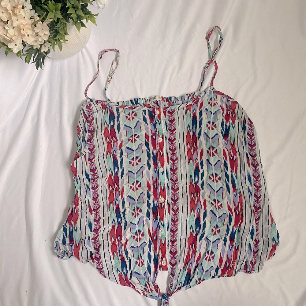 Aztec/ geoprint summer flowy top